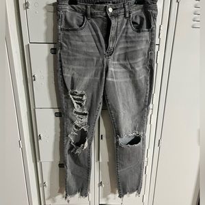 American Eagle Womens Next Level Stretch Super Hi Rise Jegging Distressed 12